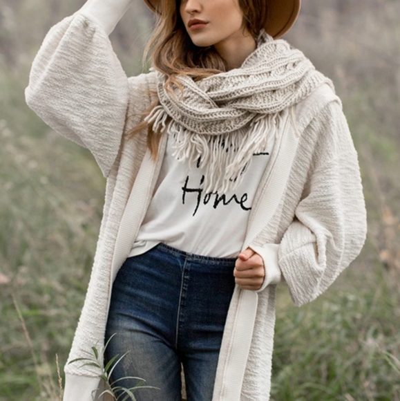 Kelsi Oatmeal Open Cardigan - Picture 1 of 6